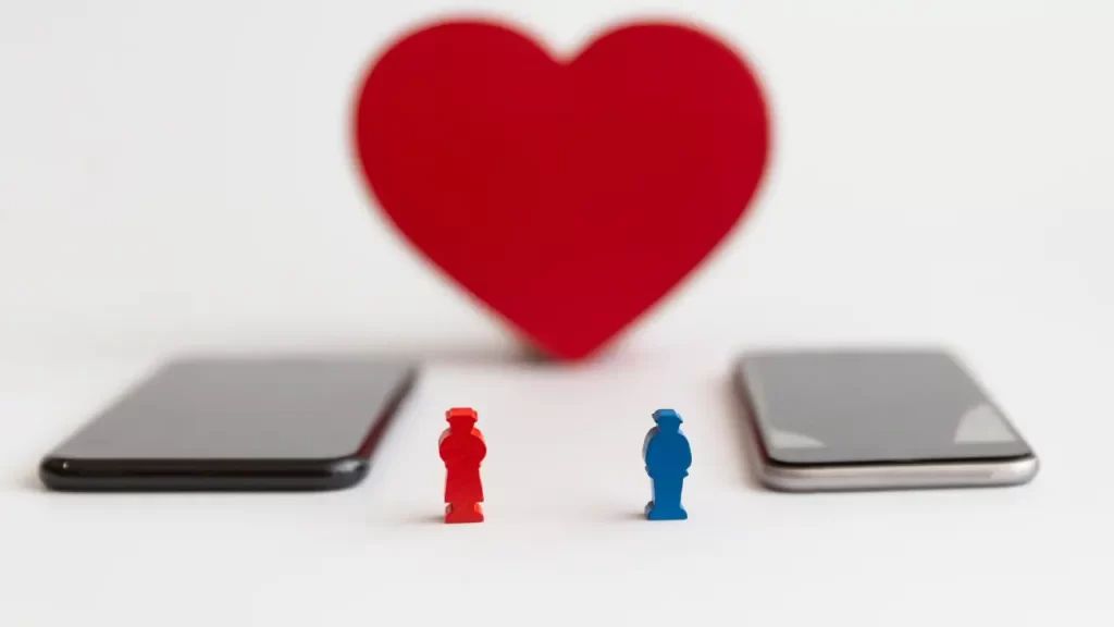 Coração digital com ícones de aplicativos de namoro em 2025