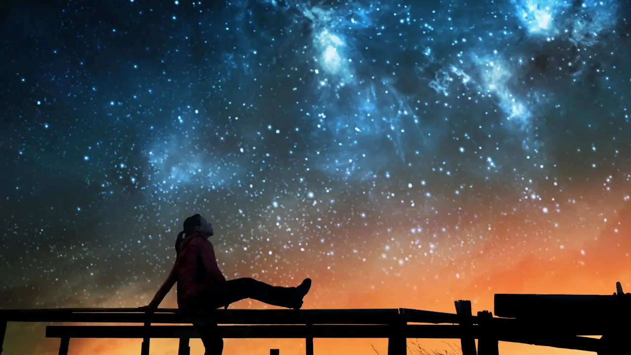 Céu noturno intensamente estrelado em Alto Paraíso, simbolizando a expansão da consciência.